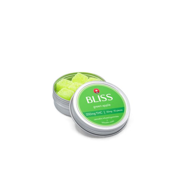 Bliss Gummies Green Apple 250mg THC