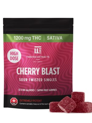TwIsted Extracts High Dose Cherry Blast THC – 1200mg (Sativa)